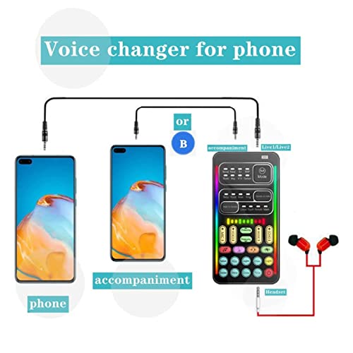 Voice Changer for PS4 PS5 Xboxone Switch Phone, 8 Sound Effects, Live Broadcast Card Gift Adults Kids, Handheld Mini Microphone Voice Changer Disguiser Modulator