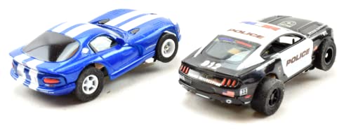 Auto World/Premium Hobbies Highway Getaway Mustang VS Viper HO Scale Slot Car Race Set CP7974
