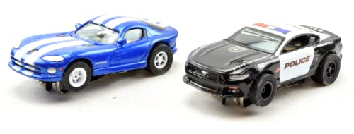 Auto World/Premium Hobbies Highway Getaway Mustang VS Viper HO Scale Slot Car Race Set CP7974