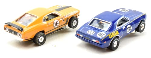 Auto World/Premium Hobbies T/A Challenge Mustang VS Camaro HO Scale Slot Car Race Set CP7973