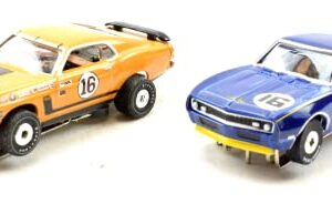 Auto World/Premium Hobbies T/A Challenge Mustang VS Camaro HO Scale Slot Car Race Set CP7973