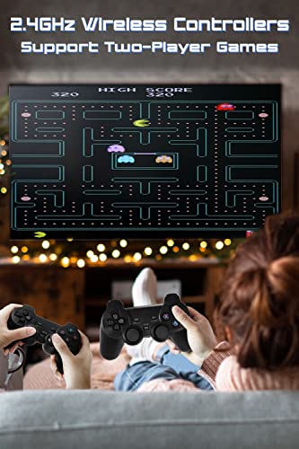 Apriluna Retro Game Console Wireless HDMI Output System，Built in 10000+ Classic Handheld Games 2.4G Wireless Controllers, 9 Emulator Consoles