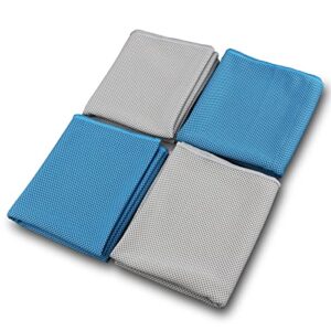 4 packs cooling towel (40"x 12"), ice towel, microfiber towel, soft breathable chilly towel stay cool for yoga, sport, gym, workout, camping, fitness, running, workout & more activities