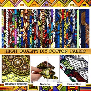 Mixweer 40 Pcs African Cotton Fabric Square No Repeat Quilting Fabrics Bundles African Wax Fabric Cotton Ankara Fat Quarters for DIY Sewing Cloths Handmade Accessories(10 x 10 Inch)