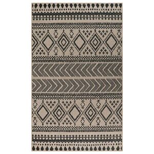 lahome boho easy jute area rug - 3x5 machine washable front door mat black entryway rug geometric kitchen rugs, southwestern non slip indoor outdoor rug kitchen carpet for living bedroom office foyer