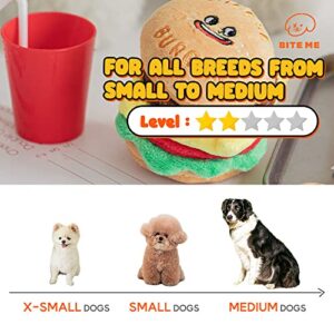 BITE ME Cheese Burger Nose-Work Toy, Dog Hide and Seek Interactive Toy, Pet Toy for Small and Medium Size Dogs, Dog Nose Work Toy and Sniffling Training Toy, Chew Toy