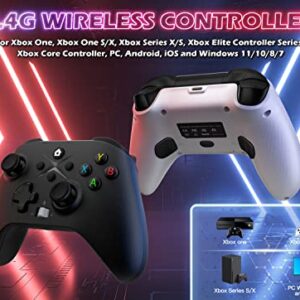 Gamrombo 2 Pack Wireless Controller Replacement for Xbox One, Compatible with Xbox One X/S, Xbox Series X/S, PC Windows 10 11 with Audio Jack & Volume Button/Turbo/Macro/Motion Control & Dual Shock (Black+White)
