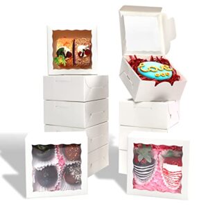 romanticbaking 40 pack bakery boxes 4x4x2 inches cookies boxes mini bundt cake boxes pie boxes cinnamon roll treat boxes chocolate truffle boxes party wedding favor