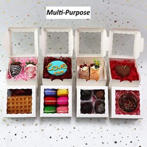 RomanticBaking 40 Pack Bakery Boxes 4x4x2 Inches Cookies Boxes Mini Bundt Cake Boxes Pie Boxes Cinnamon Roll Treat Boxes Chocolate Truffle Boxes Party Wedding Favor