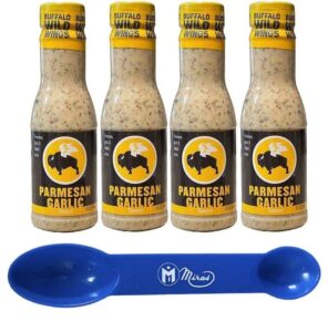 (pack of 4) buffalo wild wings parmesan roasted garlic sauces 12 fl oz (free miras trademark 2-in-1 measuring spoon included!)