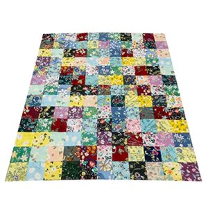 HANPATQUI 50PCS 10 x 10 inch Floral 100% Cotton Fat Quarters Fabric for Sewing and Quilting Bundles Precut Fabric Square for DIY Craft Patchwork