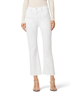 hudson jeans women's faye ultra high rise bootcut crop jean, white