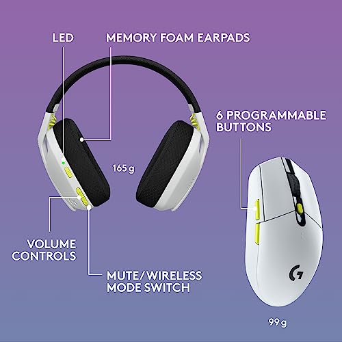 Logitech G Lightspeed Wireless Gaming Bundle, G305 Lightspeed Wireless Gaming Mouse and G435 Lightspeed Bluetooth Wireless Gaming Headset, Lightweight, for PC, Mac