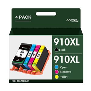 910xl ink cartridges combo pack replacement for hp ink 910 xl compatible with officejet pro 8020 8025 8028 8035 8030 8010 8015 8018 8022 printer (1 black,1 cyan,1 magenta,1 yellow)