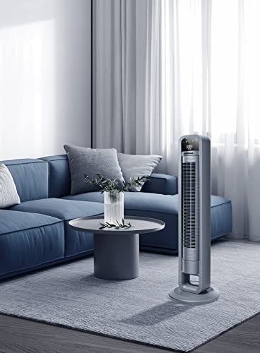 OmniBreeze Digital Electric Tower Fan, Inner Oscillation with Remote Control, LED Display, Standing Bladeless Floor Fans Cooling and Quite Indoor Living Room Bedroom use (40Inch)