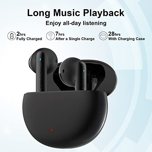 Edifier X2 True Wireless Bluetooth Headphones Earbuds with 28 Hour Playtime, Dual Mic Voice Noise Reduction for Crystal-Clear Calls, Lightweight Headphones, Black