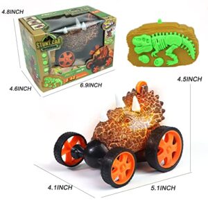 Dinosaur Remote Control Truck Toys, Dinosaur RC Stunt Car 360 Degree Rotation with LED Light, Monster Truck Toys for Kids Toddlers, Christmas Birthday Gifts for Boys Girls Age 3-8