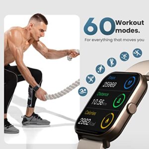 Boult Drift Smart Watch with 1.69" HD Touch Screen, Fitness Tracker, Bluetooth Calling, IP67 Waterproof, Heart Rate & Blood Pressure Monitoring, SpO2 Smartwatch Compatible with Android & iOS (Beige)