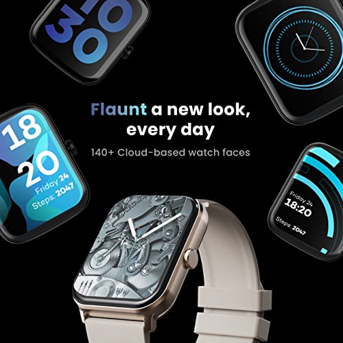 Boult Drift Smart Watch with 1.69" HD Touch Screen, Fitness Tracker, Bluetooth Calling, IP67 Waterproof, Heart Rate & Blood Pressure Monitoring, SpO2 Smartwatch Compatible with Android & iOS (Beige)