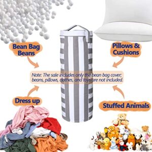 Stuffed Animal Storage Bean Bag Cover for Kids - Organize, Sit, Play & Box Help Promote Comfort and Relaxation - Perfect Playroom & Bedroom Plush Toys Beanbag, Cylinder, Best Gift for Kids