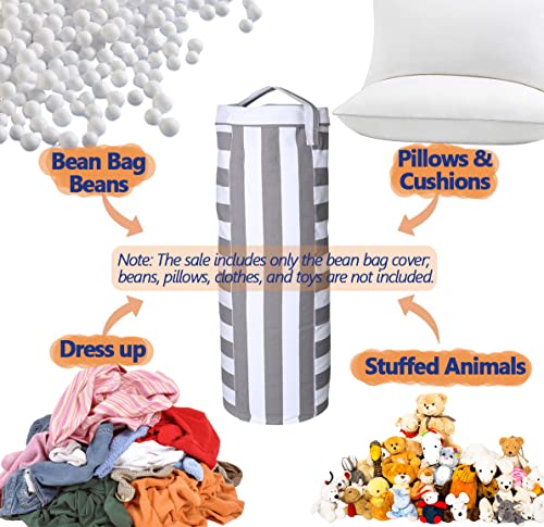 Stuffed Animal Storage Bean Bag Cover for Kids - Organize, Sit, Play & Box Help Promote Comfort and Relaxation - Perfect Playroom & Bedroom Plush Toys Beanbag, Cylinder, Best Gift for Kids