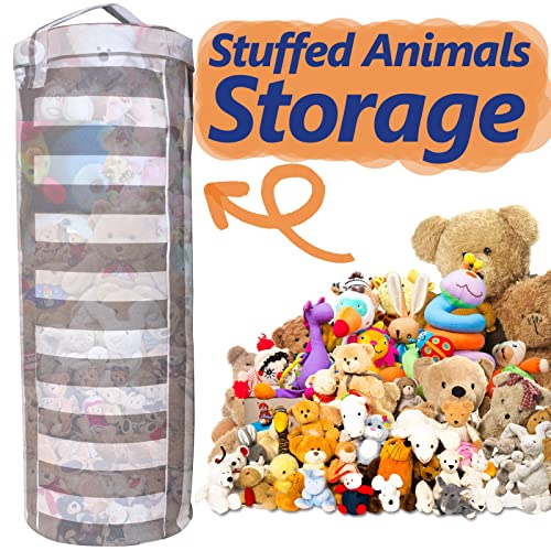 Stuffed Animal Storage Bean Bag Cover for Kids - Organize, Sit, Play & Box Help Promote Comfort and Relaxation - Perfect Playroom & Bedroom Plush Toys Beanbag, Cylinder, Best Gift for Kids