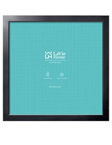 lavie home 24 x 24 picture frame, square poster frame with high definition plexiglass, horizontal or vertical wall gallery poster frames suitable for photos, artworks, posters,puzzle, black 1pc