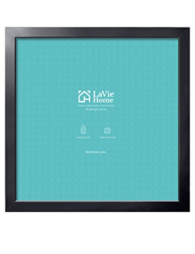 LaVie Home 24 x 24 Picture Frame, Square Poster Frame with High Definition Plexiglass, Horizontal or Vertical Wall Gallery Poster Frames Suitable for Photos, Artworks, Posters,Puzzle, Black 1pc