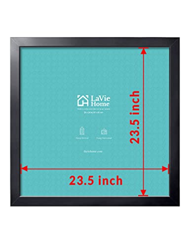 LaVie Home 24 x 24 Picture Frame, Square Poster Frame with High Definition Plexiglass, Horizontal or Vertical Wall Gallery Poster Frames Suitable for Photos, Artworks, Posters,Puzzle, Black 1pc