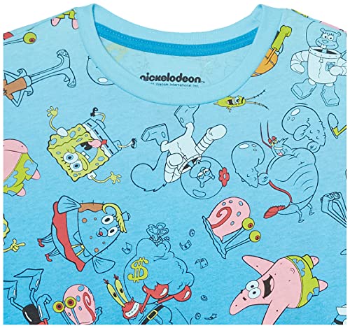 SpongeBob SquarePants Big Boys 2-Pack T-Shirt Bundle-Nickelodeon, Mint Dye/Black
