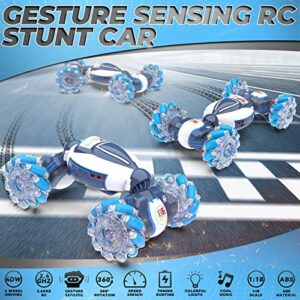 Dysaim Gesture RC Car, Gesture Sensing RC Stunt Car Toys for Kids 6-12 yr, 2.4GHz 4WD Hand Remote Control Cars with Lights Music, Off-Road 360° Rotation RC Drift Car Birthday Gifts for Boys Girls