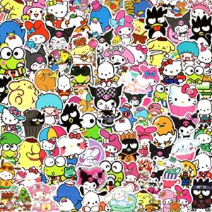 100pcs cartoon stickers kawaii stickers, anime stickers for kids, vinyl laptop stickers for water bottles anime stickers for adults kids teens