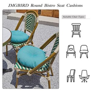 JMGBird Round Outdoor Cushions Set of 4, Round Chair Cushions 15 inch with Ties, Round Seat Cushions for Bistro Chairs