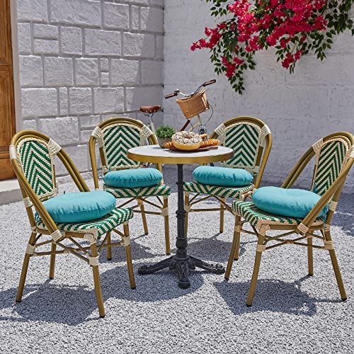 JMGBird Round Outdoor Cushions Set of 4, Round Chair Cushions 15 inch with Ties, Round Seat Cushions for Bistro Chairs