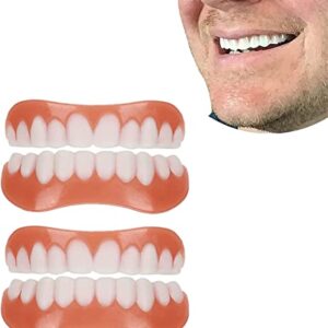 Snap On Teeth You Can Eat With，False Teeth Sets You Can Eat With，Adjustable Snap-On Dentures， Dental Veneers For Temporary Teeth Restoration, Protect Your Teeth And Regain Confident Smile