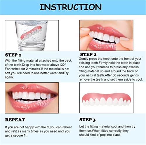 Snap On Teeth You Can Eat With，False Teeth Sets You Can Eat With，Adjustable Snap-On Dentures， Dental Veneers For Temporary Teeth Restoration, Protect Your Teeth And Regain Confident Smile