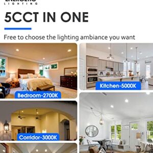 12 Pack 5CCT Ultra-Thin LED Recessed Lighting 6 Inch, Downlight with Junction Box, 2700K/3000K/4000K/5000K/6500K Selectable, 12W 110W Eqv, Dimmable Wafer Lights, 1050LM Canless LED Recessed Light, ETL