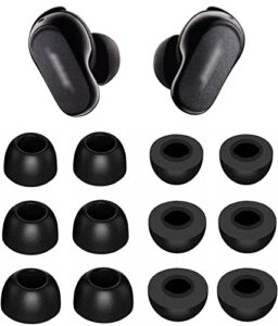 alxcd foam eartips compatible with bose quietcomfort earbuds ii 2022 new, 6 pairs s m l sizes soft memory foam ear tips, compatible with bose quietcomfort earbuds ii 2022, black sml