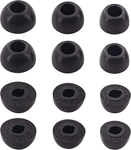 ALXCD Foam Eartips Compatible with Bose QuietComfort Earbuds II 2022 New, 6 Pairs S M L Sizes Soft Memory Foam Ear Tips, Compatible with Bose QuietComfort Earbuds ii 2022, Black sml