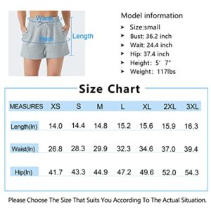 THE GYM PEOPLE Women's Drawstring Sweat Shorts High Waisted Summer Workout Lounge Shorts with Pockets Black