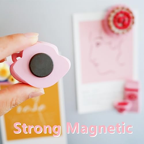 4pcs Pink Decorative Refrigerator Magnet for Home Kitchen Office Whiteboard Locker Decoration - Fake Houseware Fridge Magnet with Simulation Toaster Kettle Pot Fridget, Pink Aesthetics Home Decor