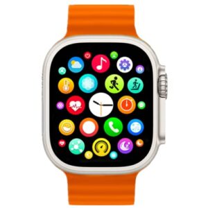 hchlql smart watch for android ios compatible iphone samsung, 1.75'' touchscreen fitness tracker bluetooth smartwatch with call/sms/heart rate/pedometer for men women kids (orange)
