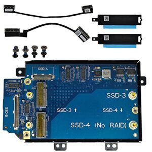 huanmefang replacement new sata interposer board d3p25 ls-j106p to nvme m.2 ssd hard drive ssd-3 and ssd-4 with 2.5 inch hdd bracket r24y6 and hdd cable 02jh8p 05f1wr for dell alienware area-51m r2