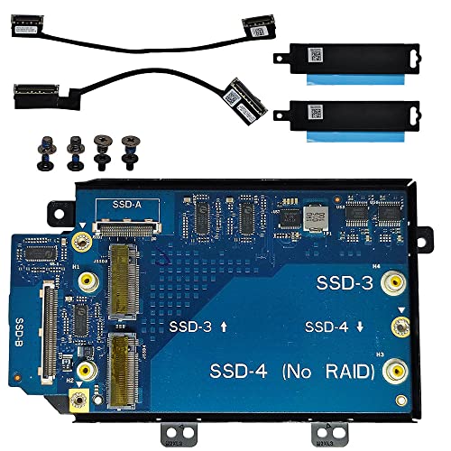 HUANMEFANG Replacement New SATA Interposer Board D3P25 LS-J106P to NVMe M.2 SSD Hard Drive SSD-3 and SSD-4 with 2.5 inch HDD Bracket R24Y6 and HDD Cable 02JH8P 05F1WR for Dell Alienware Area-51m R2