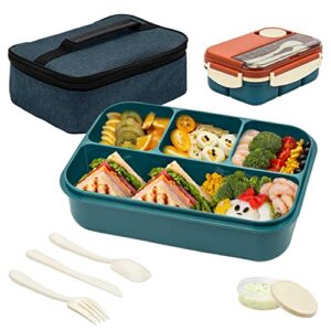 holee bento box lunch box with insulation bag, lunch containers for adult with leakproof divider utensil set multiple compartments bpa free
