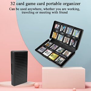 QIANRENON 32 in 1 Game Card Storage Case Memory Card Holder Case, Holds (30 DSI/DSXL/3DS Card + 2 SD Card + 2 FT Phone Card + 2 DSI/DSXL/3DS styluse), for NDS Card, 3DS Card, Black