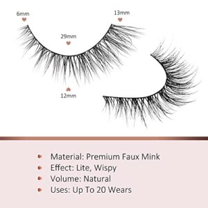 Onlyall Natural Lashes Wispy Lashes Natural Look False Eyelashes Natural Flared Eyelashes False Eye Lashes Soft Fluffy Lashes 7 Pairs D1