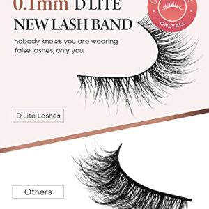 Onlyall Natural Lashes Wispy Lashes Natural Look False Eyelashes Natural Flared Eyelashes False Eye Lashes Soft Fluffy Lashes 7 Pairs D1