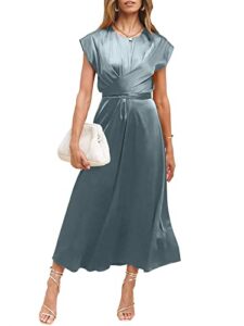 anrabess women's 2023 formal dress for women summer maxi elegant satin cocktail dress sleeveless wrap a-line flowy midi wedding guest silk semi formal dress 916huilan-s grey blue