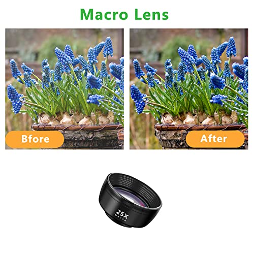 Upgraded 3 in 1 Phone Lens kit-210° Fisheye Lens + Macro Lens + 120° Wide Angle Lens with Clip, Cell Phone Lens, anamorphic Lens, Funny Pictures Compatible with iPhone, Smartphones, Gifts Ideal